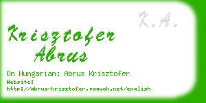 krisztofer abrus business card